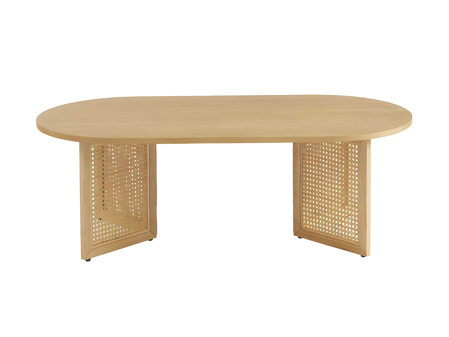 Bombong - Table basse en bois et cannage L120cm - Bois clair