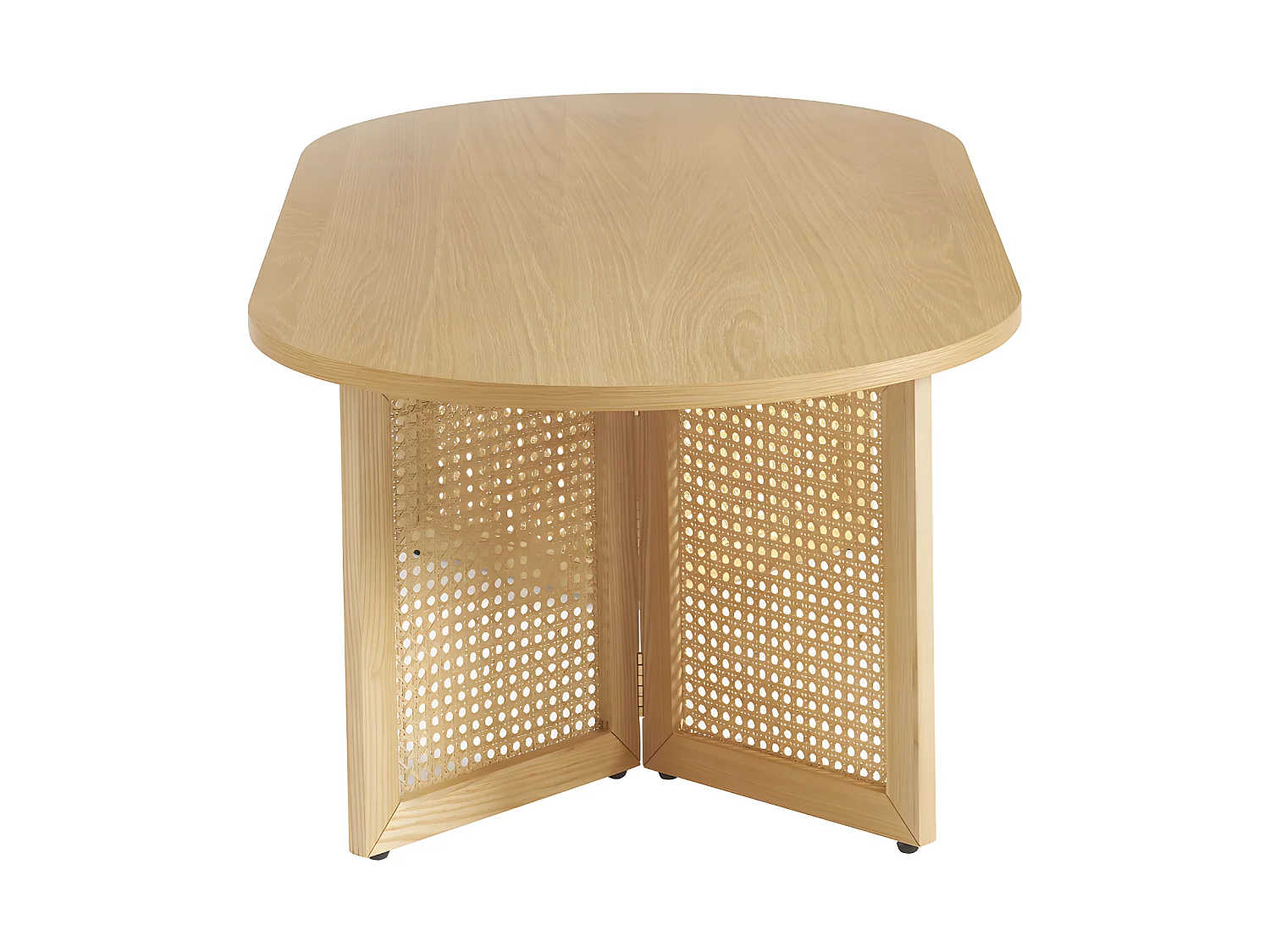 Bombong - Table basse en bois et cannage L120cm - Bois clair