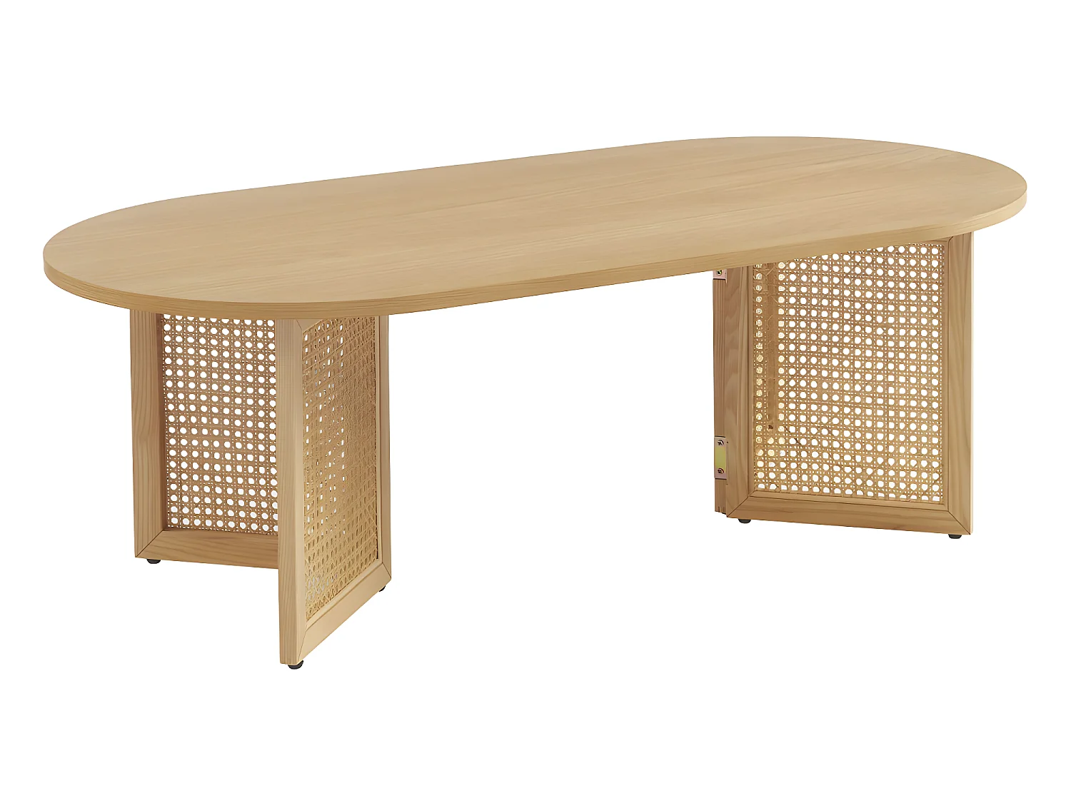 Bombong - Table basse en bois et cannage L120cm - Bois clair