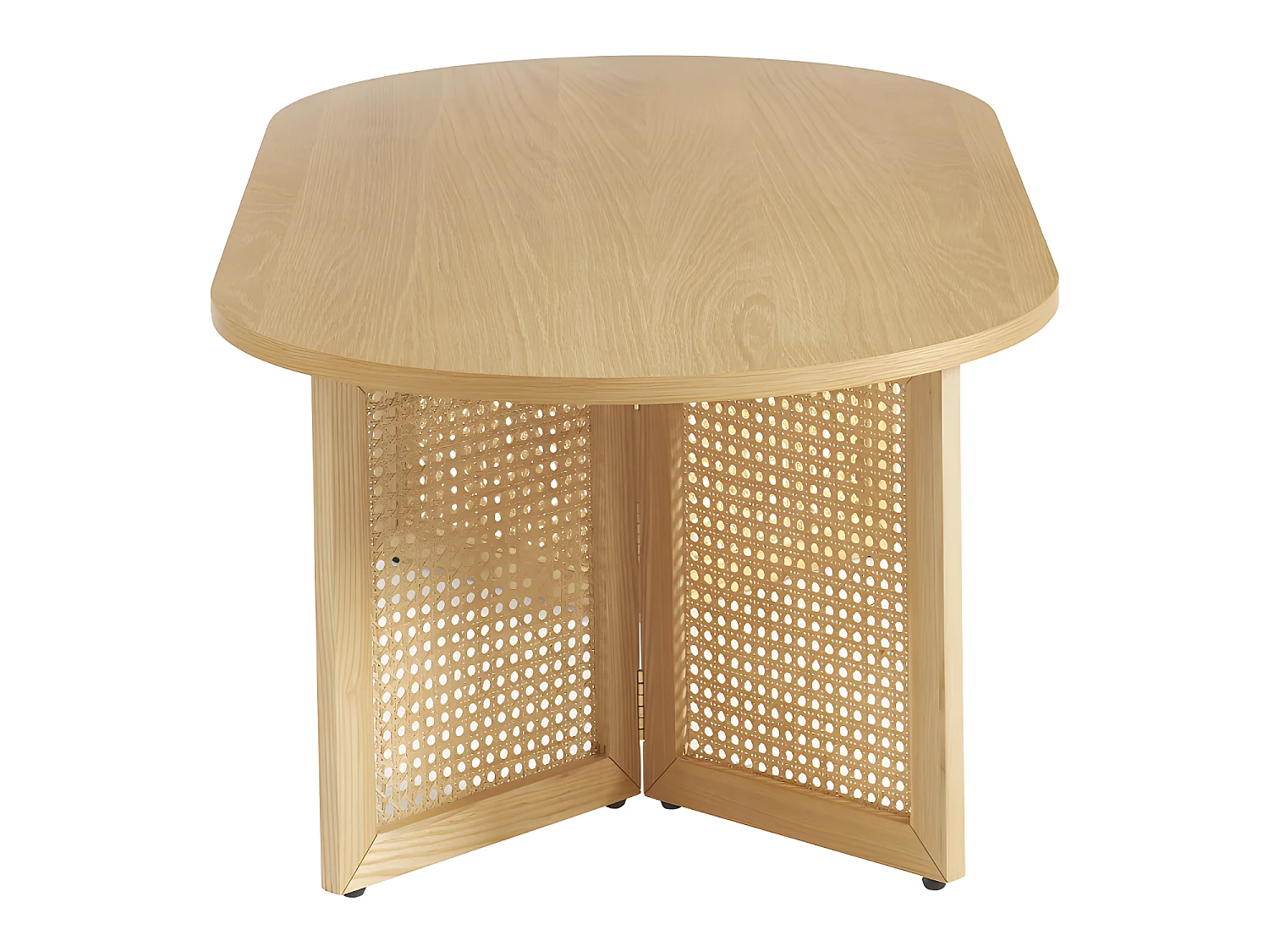 Bombong - Table basse en bois et cannage L120cm - Bois clair