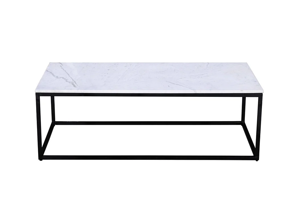 Saku - Table basse en marbre et métal 120x65cm - Blanc