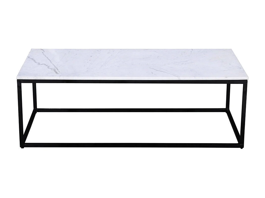 Saku - Table basse en marbre et métal 120x65cm - Blanc