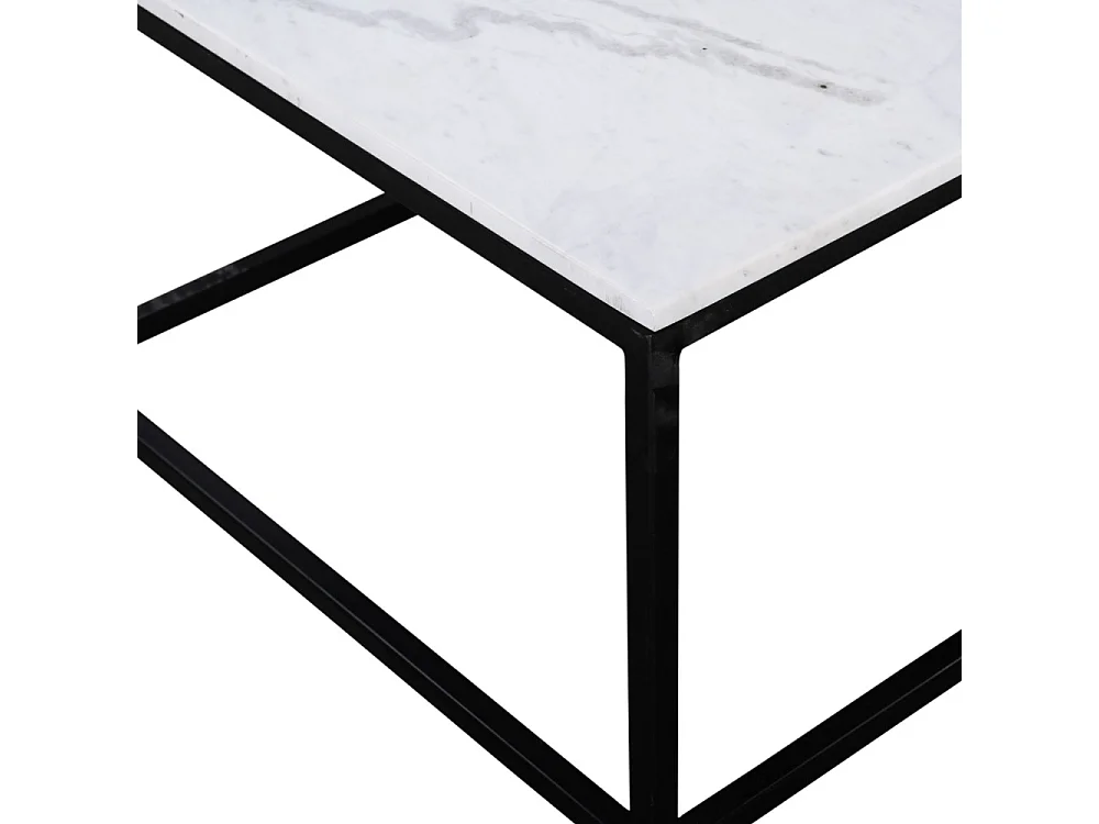 Saku - Table basse en marbre et métal 120x65cm - Blanc