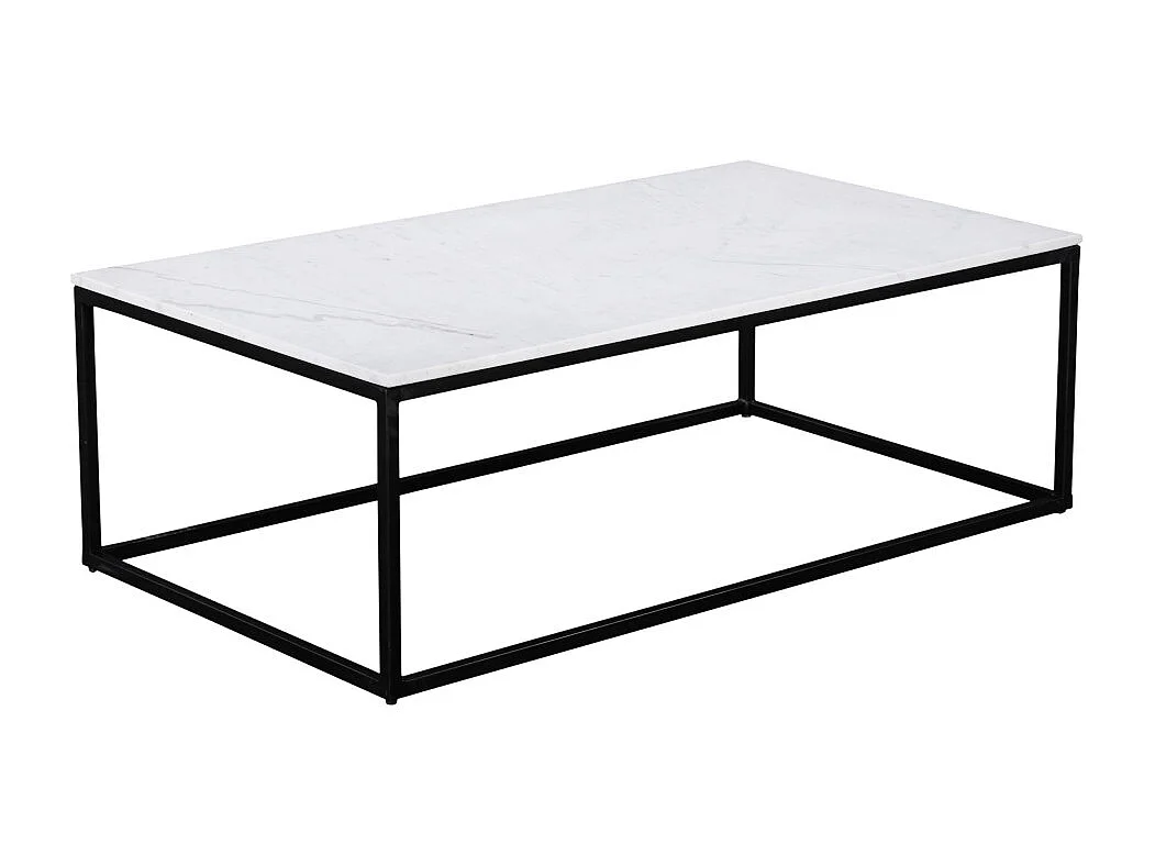Saku - Table basse en marbre et métal 120x65cm - Blanc