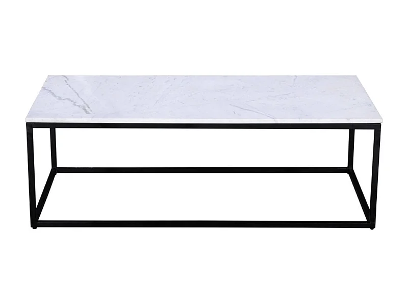 Saku - Table basse en marbre et métal 120x65cm - Blanc