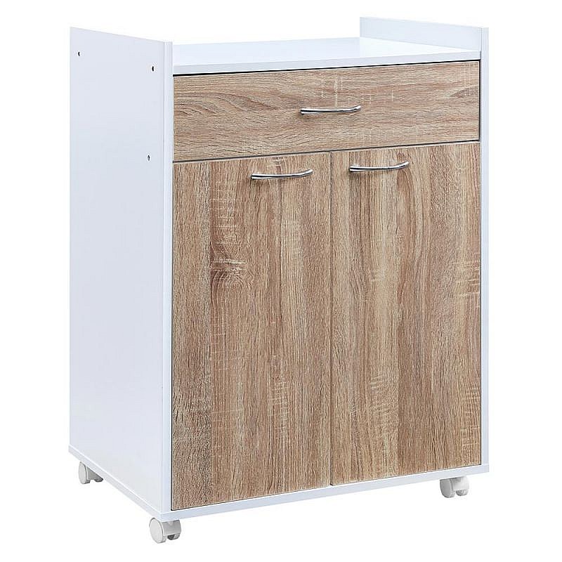 Meuble de Rangement "Morin" 85cm Blanc & Chêne