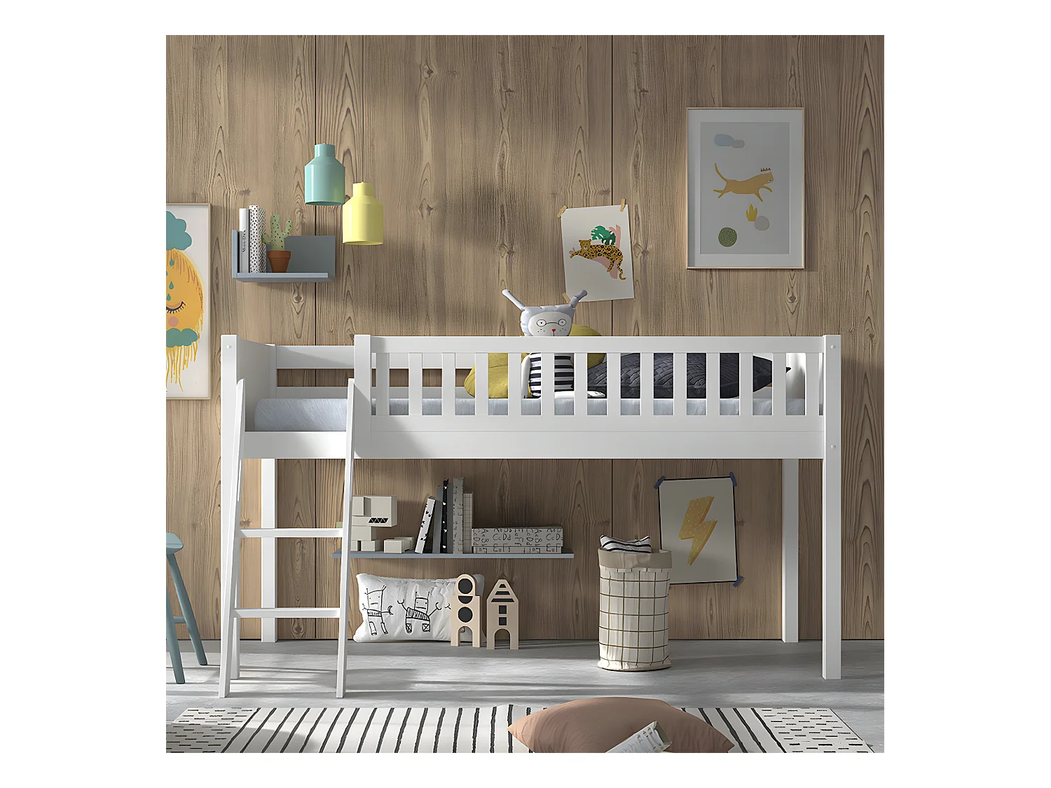 Lit Enfant "Scott" 90x200cm Blanc