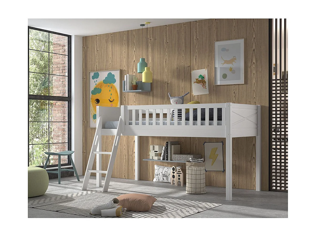 Lit Enfant "Scott" 90x200cm Blanc