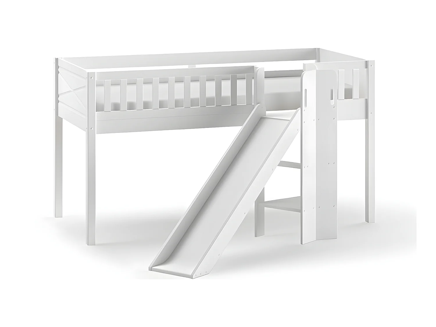Lit Enfant Toboggan "Scott" 90x200cm Blanc