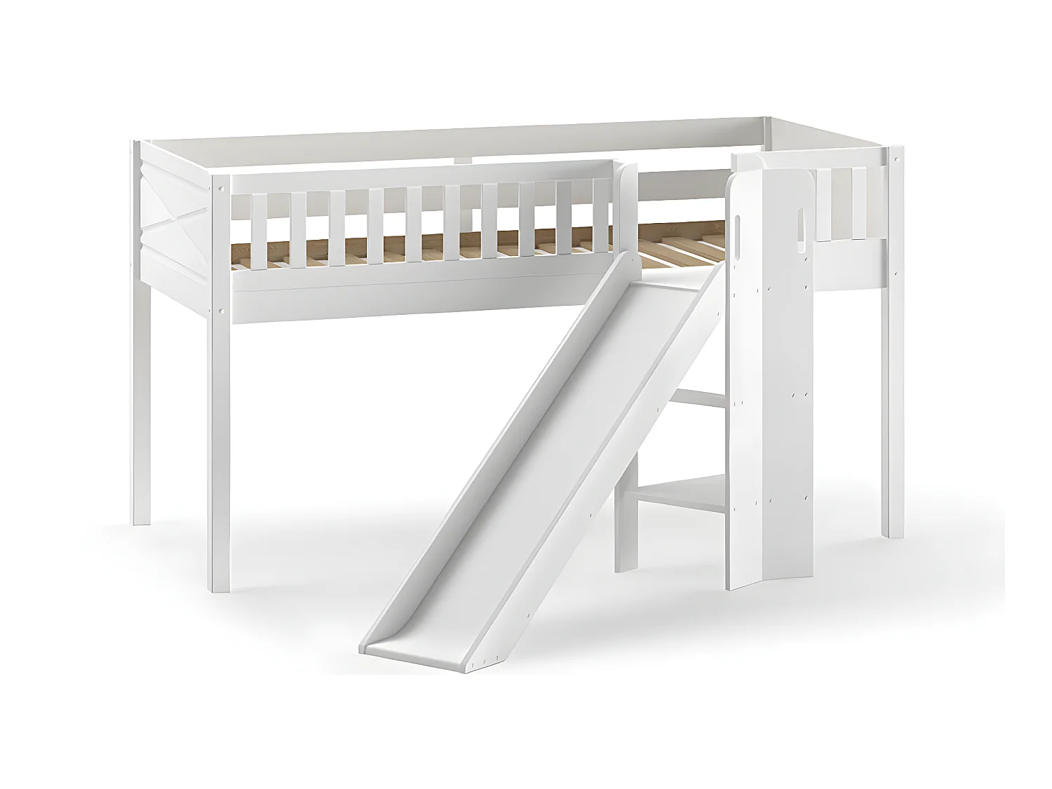 Lit Enfant Toboggan "Scott" 90x200cm Blanc