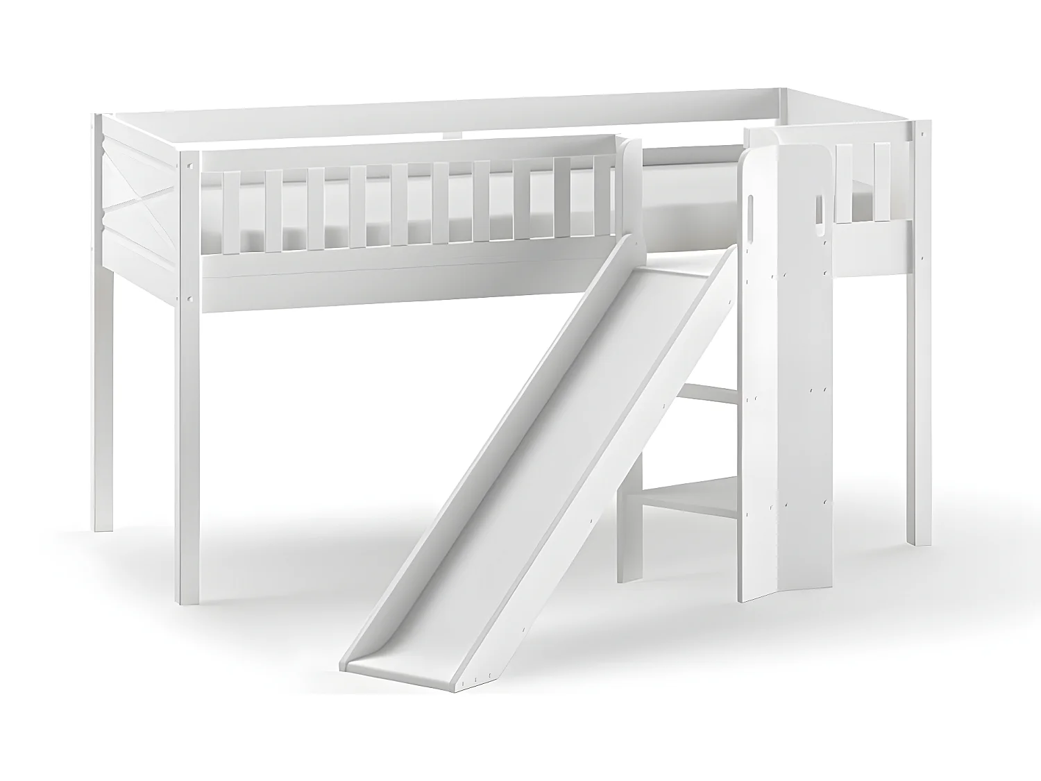 Lit Enfant Toboggan "Scott" 90x200cm Blanc