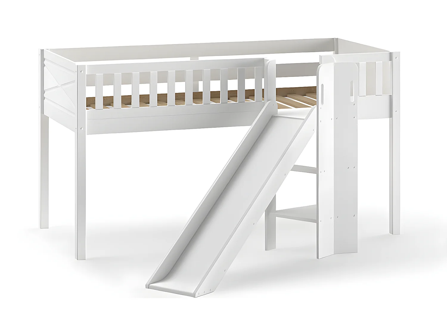 Lit Enfant Toboggan "Scott" 90x200cm Blanc
