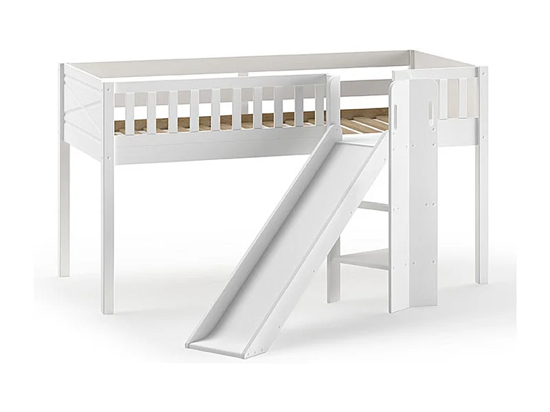 Lit Enfant Toboggan "Scott" 90x200cm Blanc