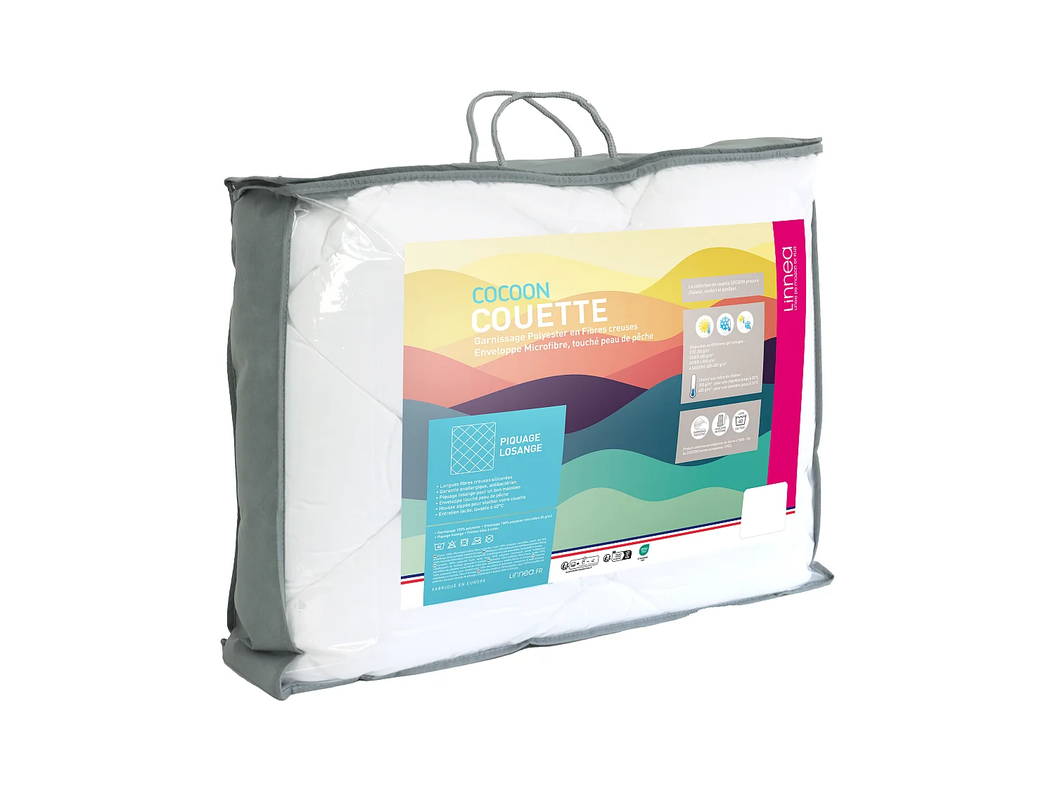 Couette hiver 160x200 cm COCOON garnissage fibre polyester 500 g/m2