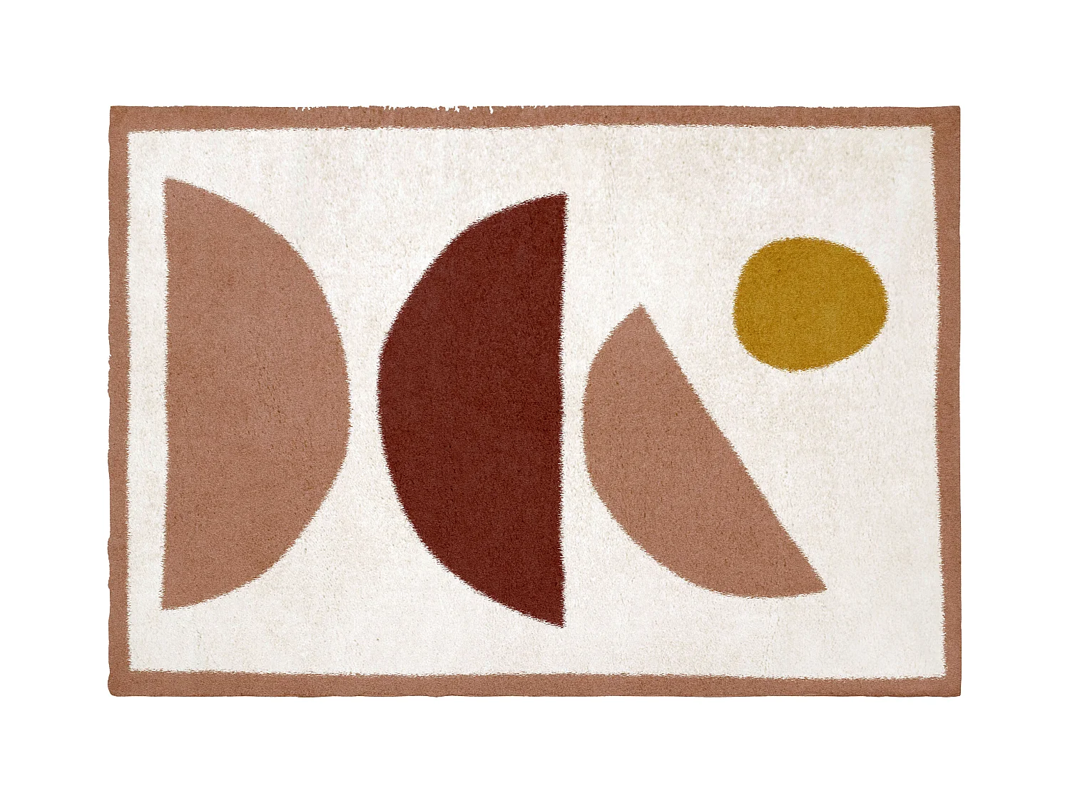 Shaggy matta med abstrakt mönster - 160 x 230 cm - Crème och rosa - MYNIO