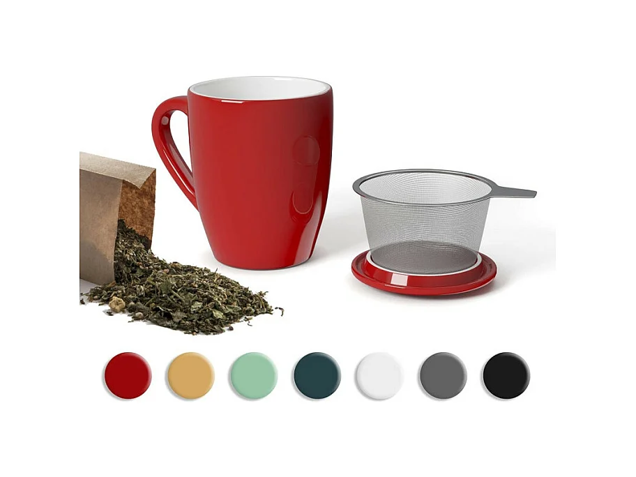 Tisanière en Faïence "Colorama" 32cl Rouge