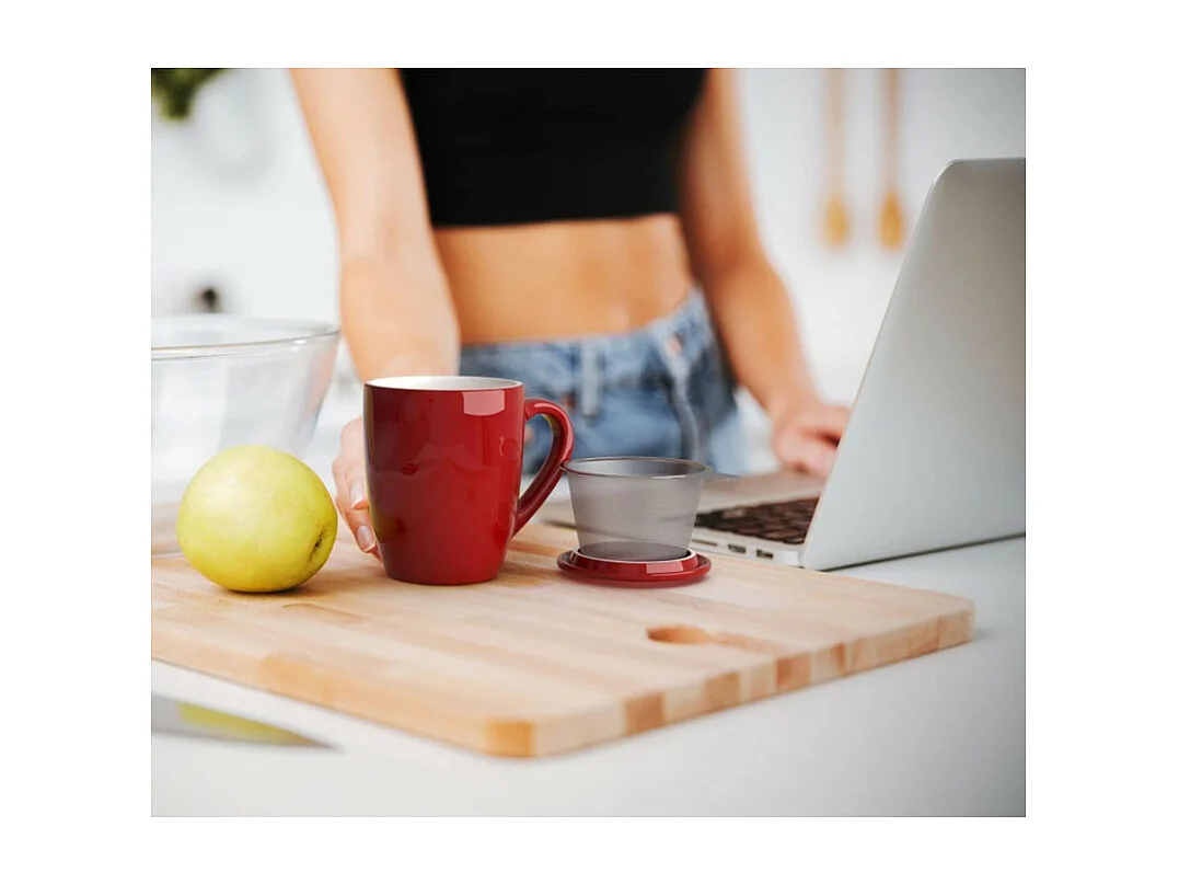 Tisanière en Faïence "Colorama" 32cl Rouge