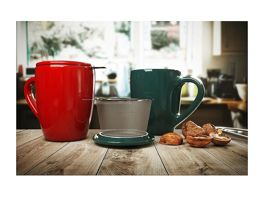 Tisanière en Faïence "Colorama" 32cl Rouge