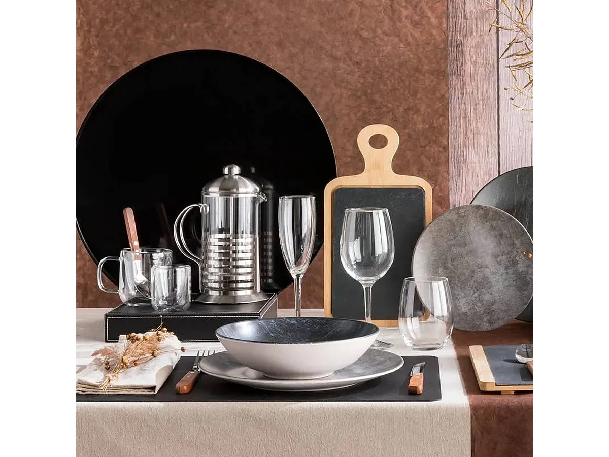 Cafetière à Piston "Rayures" 80cl Argent