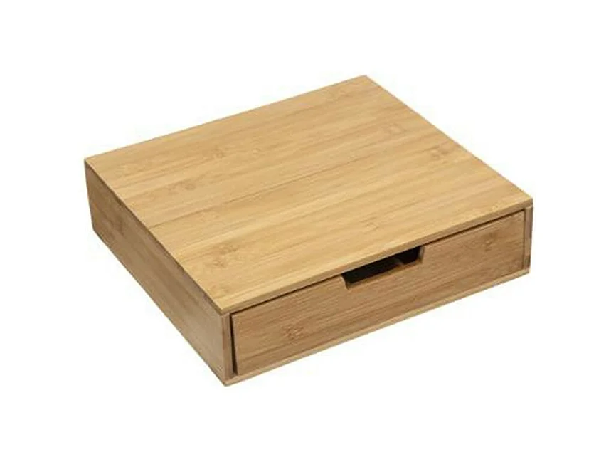 Porte-Capsules Tiroir en Bambou "Rota" 34cm Naturel