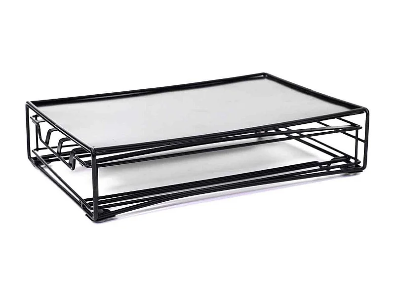 Tiroir Porte-Capsules Métal "Coffee" 31cm Noir