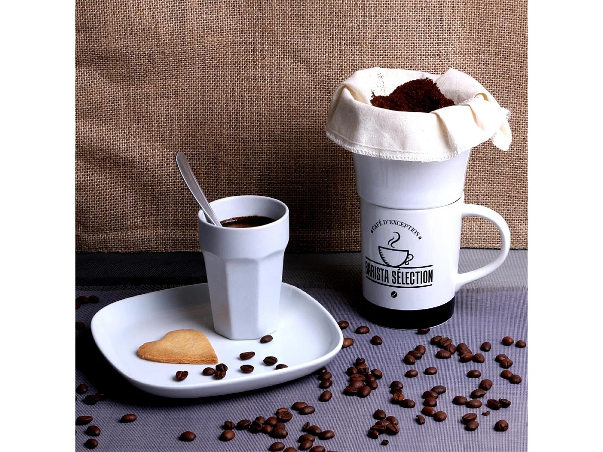 Lot de 2 Filtres à Café Lavables "Ecolo" 16cm Naturel