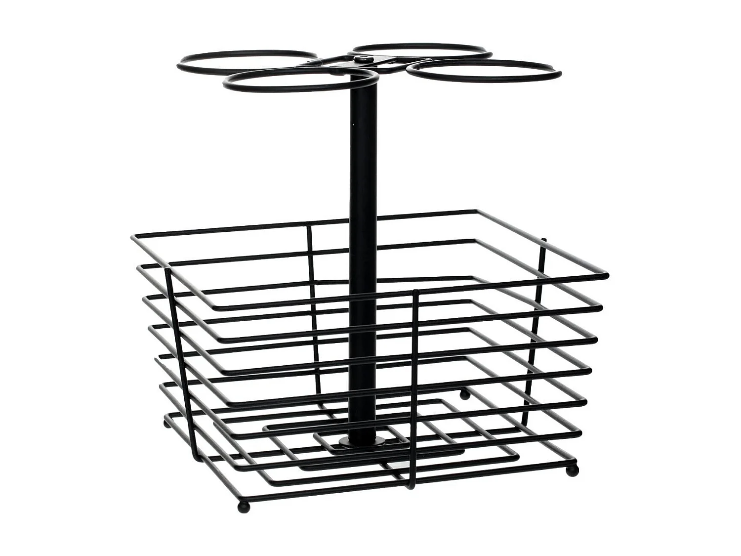 Lot de 4 Mugs & Panier à Capsules "Mino" 26cl Noir