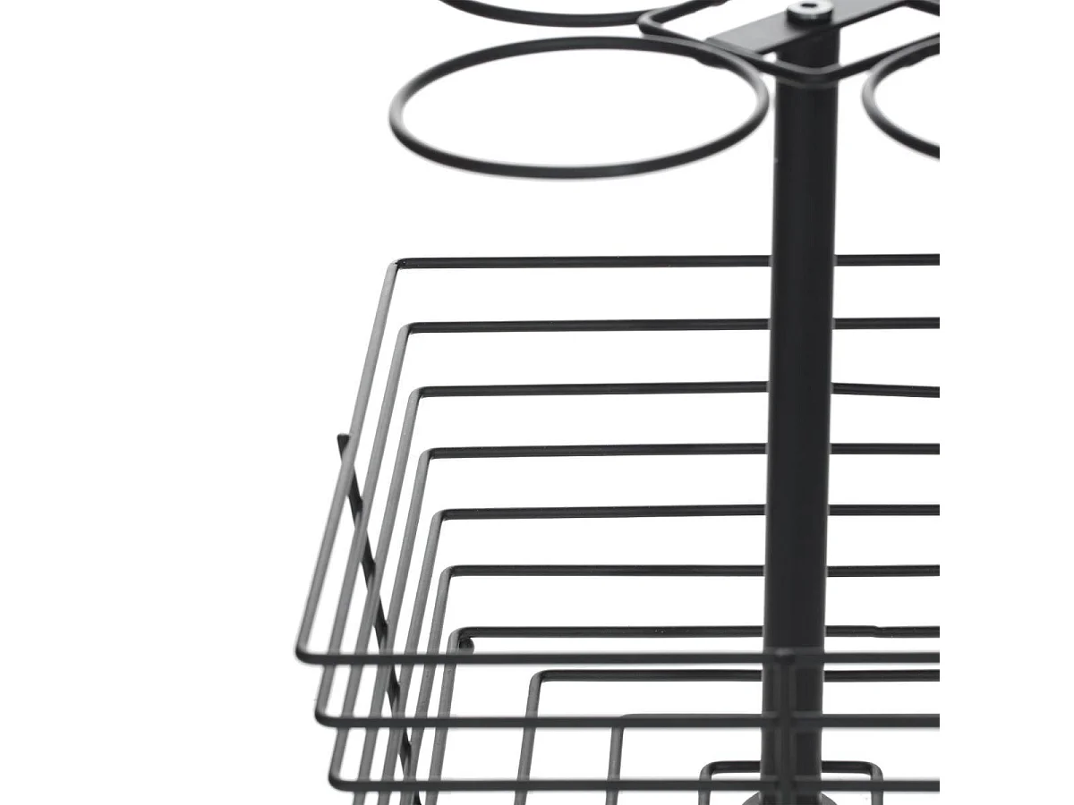 Lot de 4 Mugs & Panier à Capsules "Mino" 26cl Noir