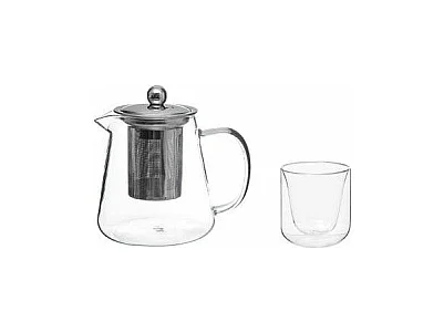 Théière en Verre Avec Filtre "Tea" 0,8L Argenté
