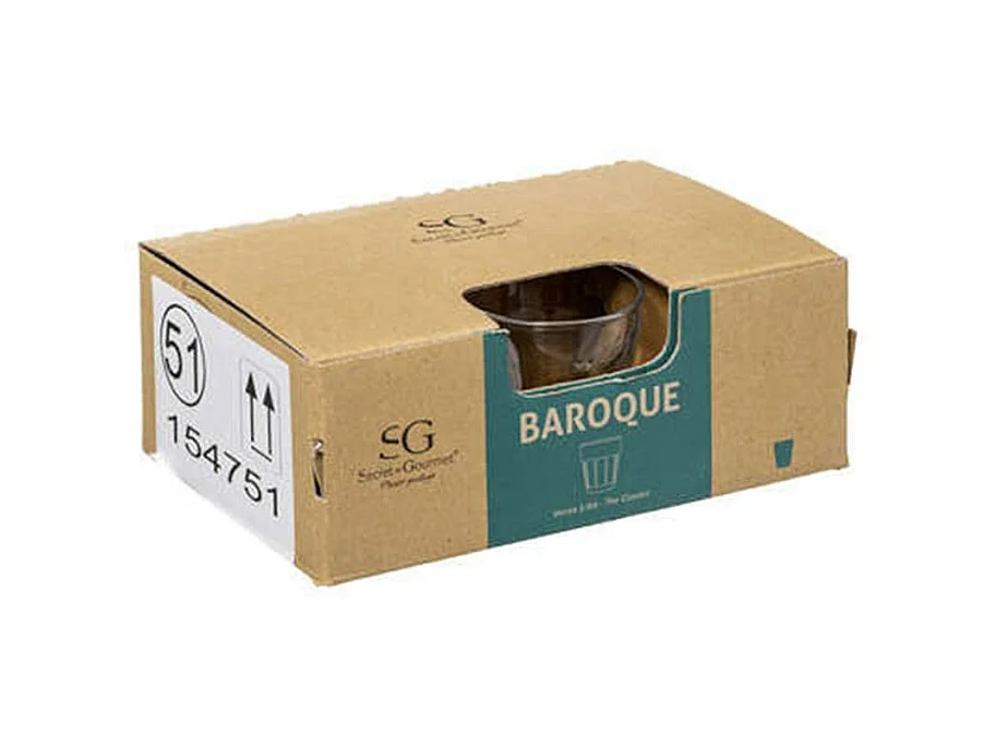 Lot de 6 Verres à Thé "Baroque" 10cl Transparent