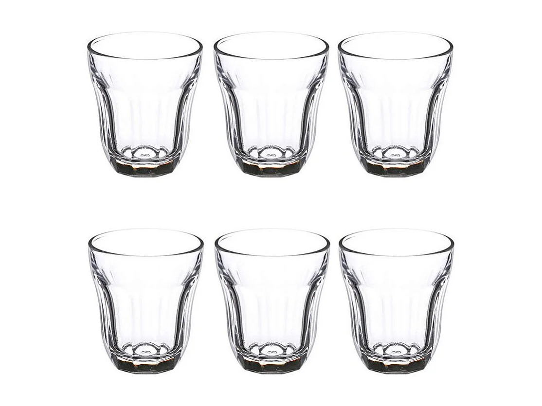 Lot de 6 Verres à Thé "Baroque" 10cl Transparent