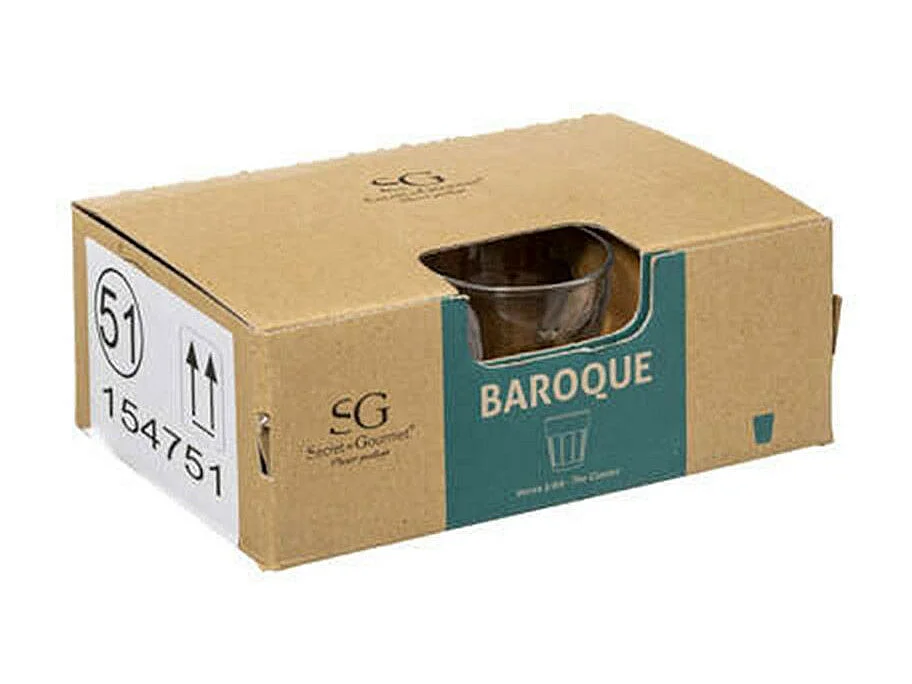 Lot de 6 Verres à Thé "Baroque" 10cl Transparent