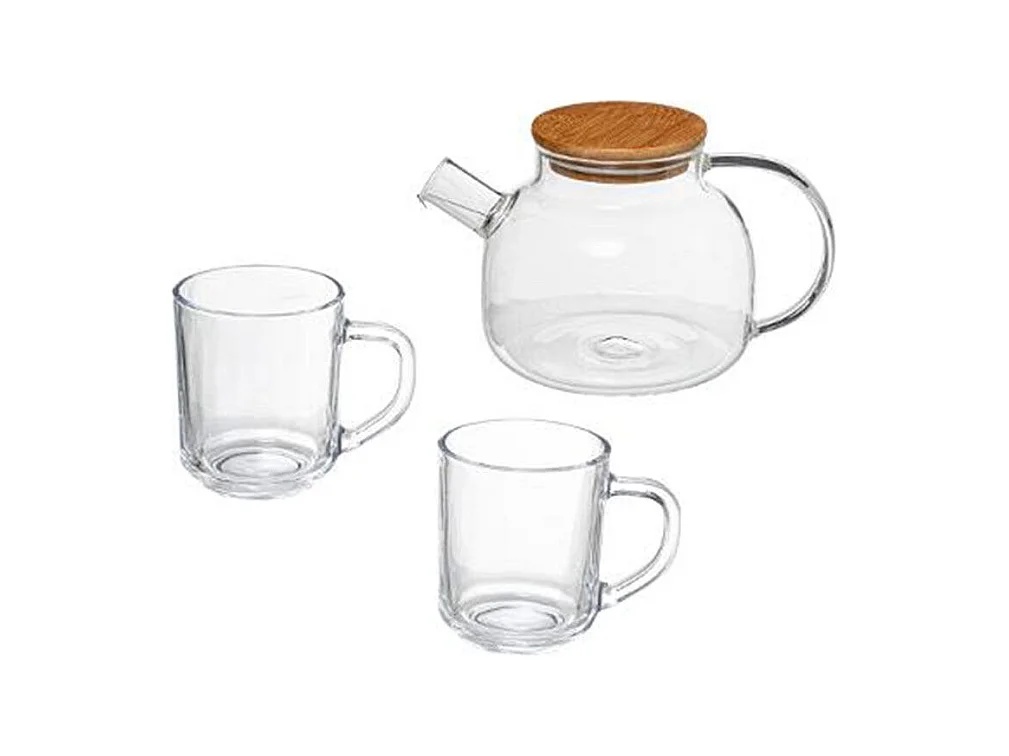 Théière & 2 Tasses "Clea" 80cl Naturel