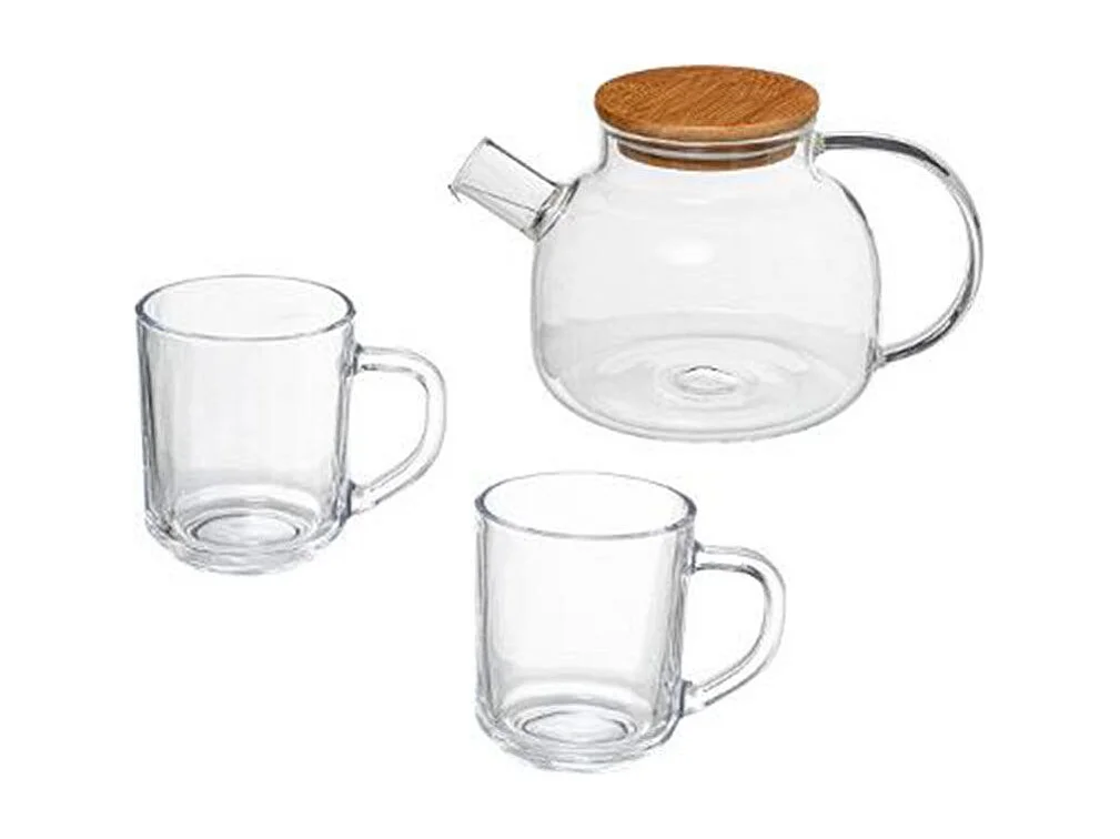 Théière & 2 Tasses "Clea" 80cl Naturel