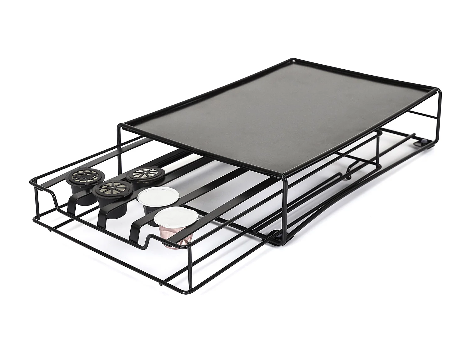 Porte Capsule Metal Tiroir Nespresso Noir