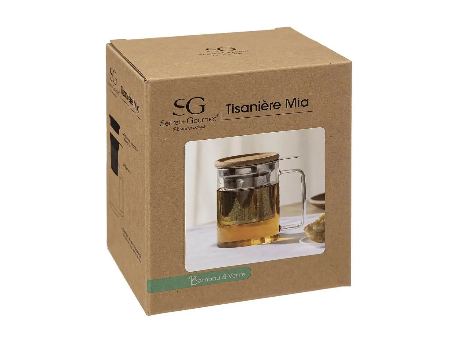 Tisanière en Verre "Mia" 45cl Transparent & Beige