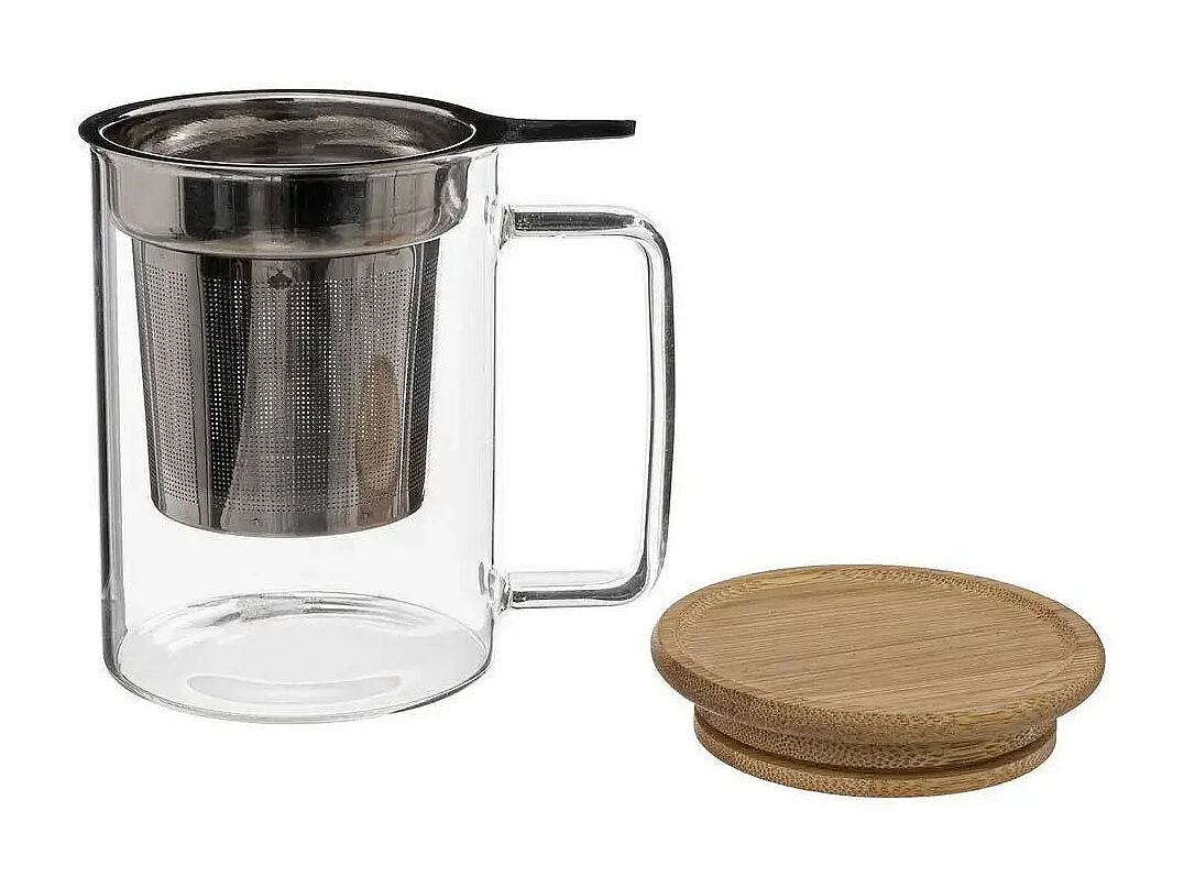 Tisanière en Verre "Mia" 45cl Transparent & Beige