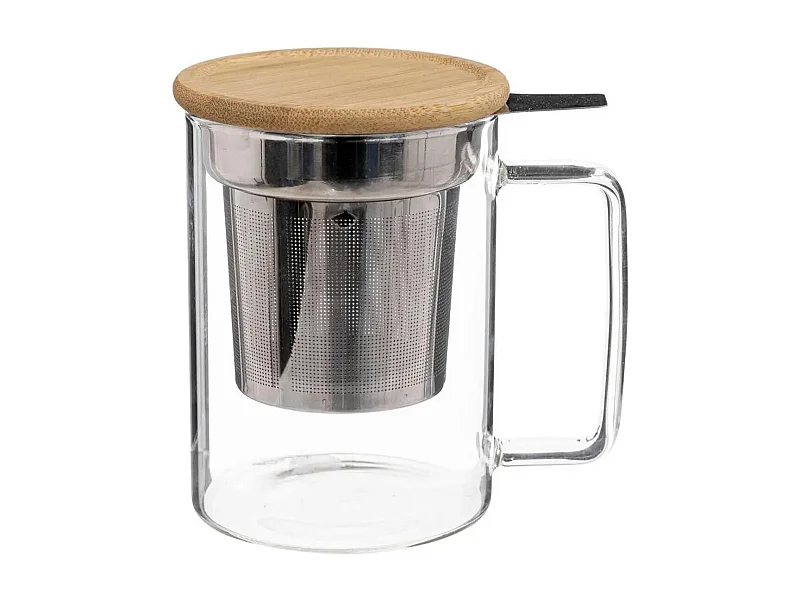 Tisanière en Verre "Mia" 45cl Transparent & Beige