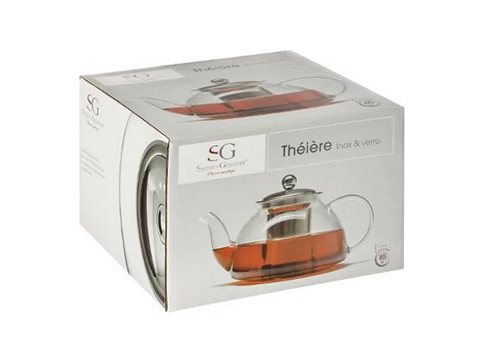 Théière en Verre "Bec" 21cm Argent