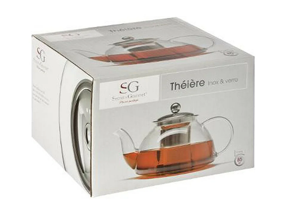 Théière en Verre "Bec" 21cm Argent