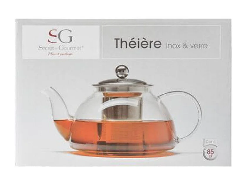 Théière en Verre "Bec" 21cm Argent