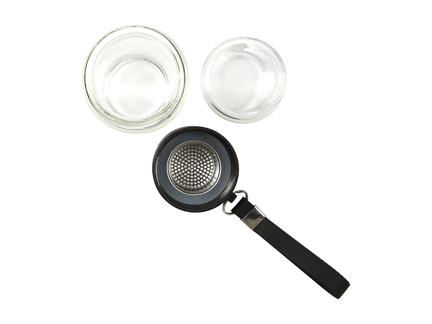 Bouteille Double Paroi Compartiment Infusion Noir, Transparent