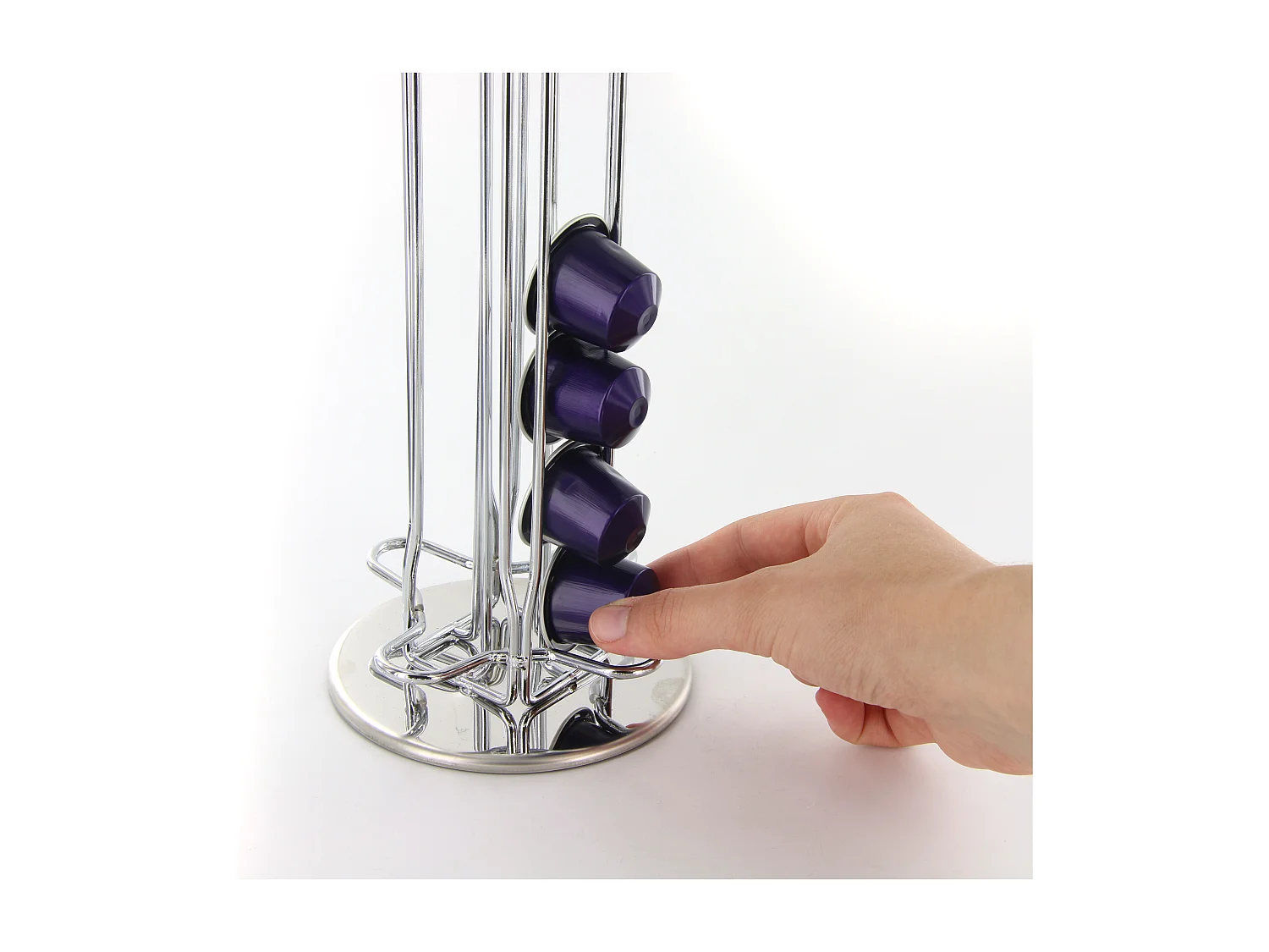 Porte Capsules Rotatif X40 Argent