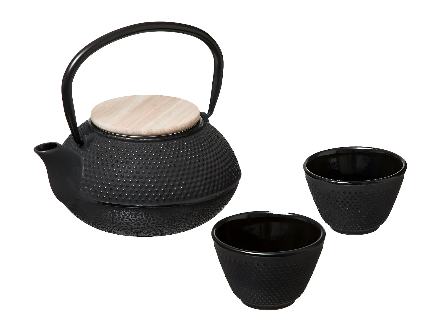 Coffret Théière & 2 Tasses "Terre Inconnue" 80cl Noir