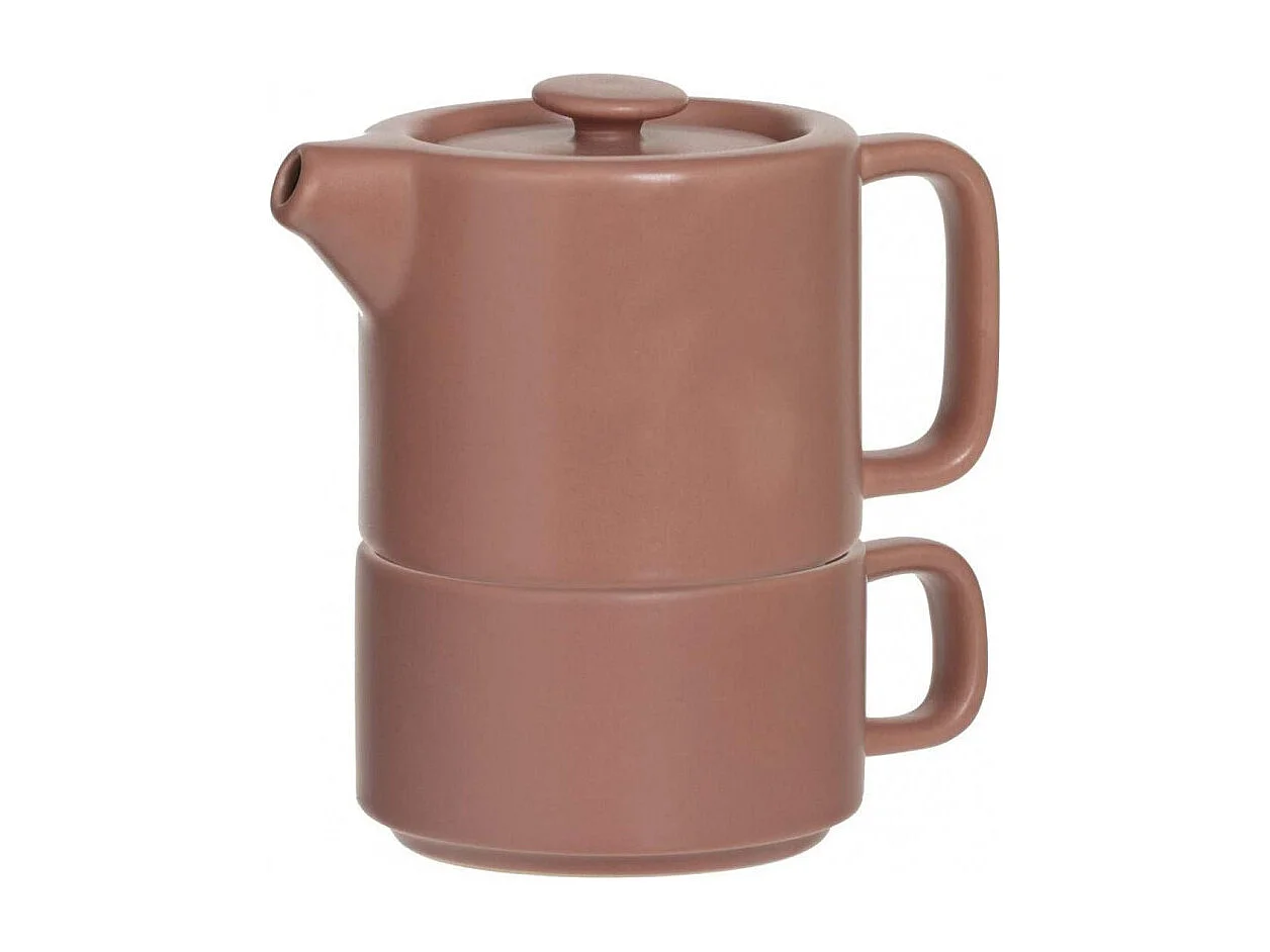 Théière avec Tasse "Nature" 40cl Terracotta