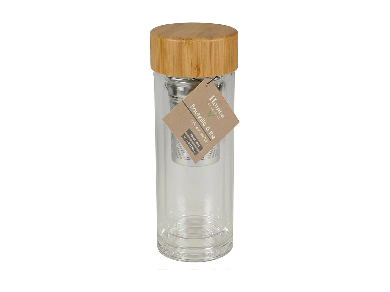 Bouteille à Thé & Infuseur "Double Paroi" 0,3 Transparent