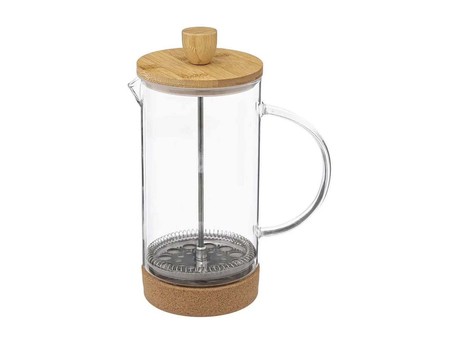 Cafetière en Verre "Couvercle Bambou" 1L Transparent
