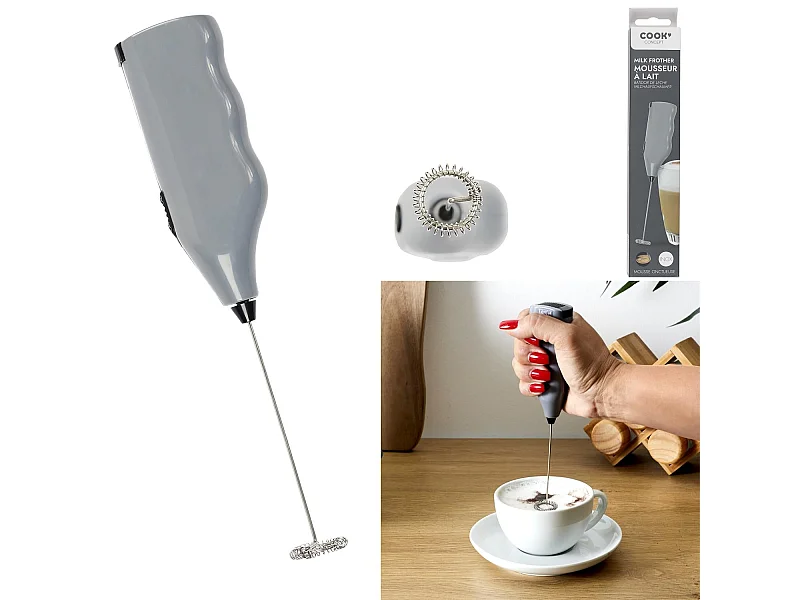 Émulsionneur à Lait "Mousse" 9cm Gris