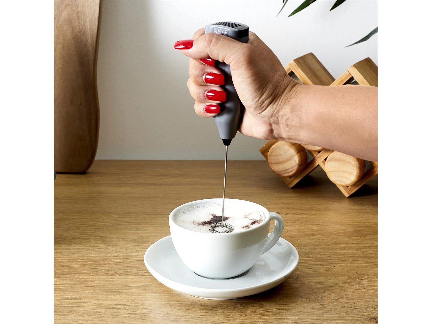 Émulsionneur à Lait "Mousse" 9cm Gri