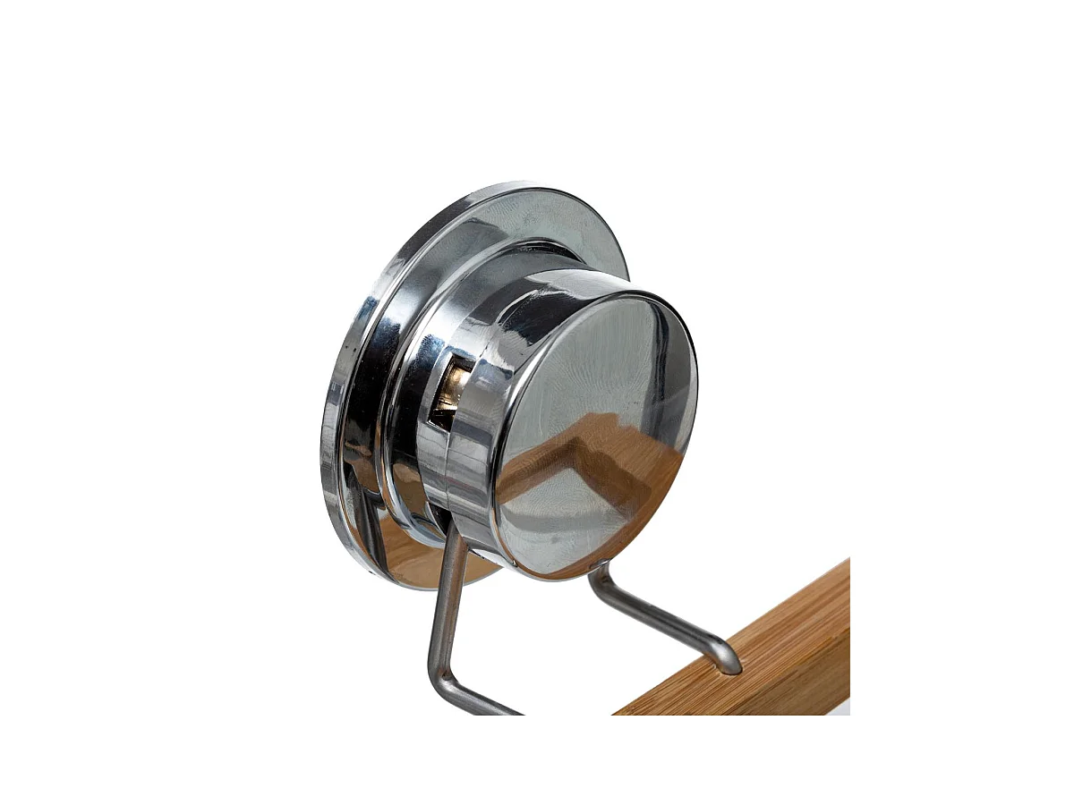 Dérouleur Papier WC Ventouse "Bambou" 15cm Naturel